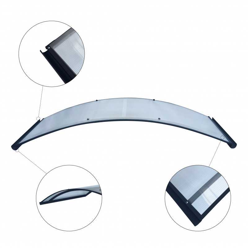 Lenktas stogelis STARKEDACH RODEO RAL7016 6mm skaidri danga, su lataku