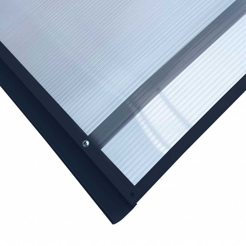 Lenktas stogelis STARKEDACH RODEO RAL7016 6mm skaidri danga, su lataku
