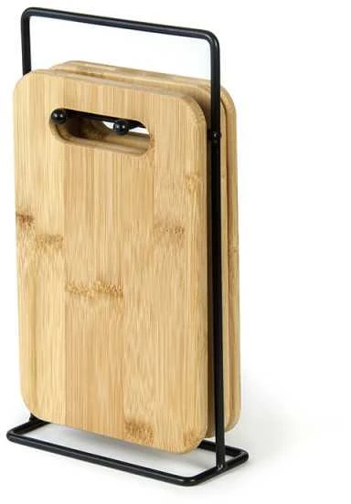 5five Simply Smart Lentelės pjaustymo 4 vnt 14x22 cm bambukinės su stovu 151417 5five