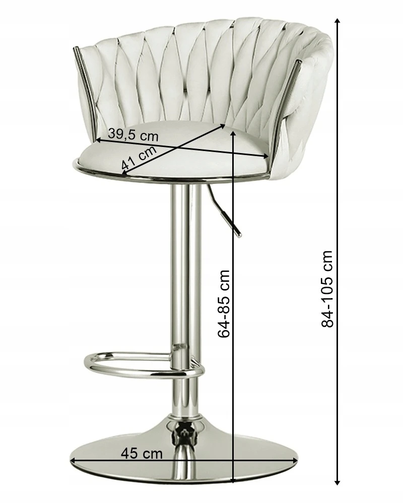 Leobert Baro kėdė su reguliuojamu aukščiu, juoda, 84–105 cm