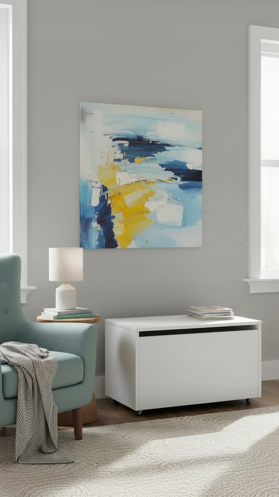 Leomark Duża drewniana skrzynia na zabawki, indas, pufa na kółkach 71x40x46 cm