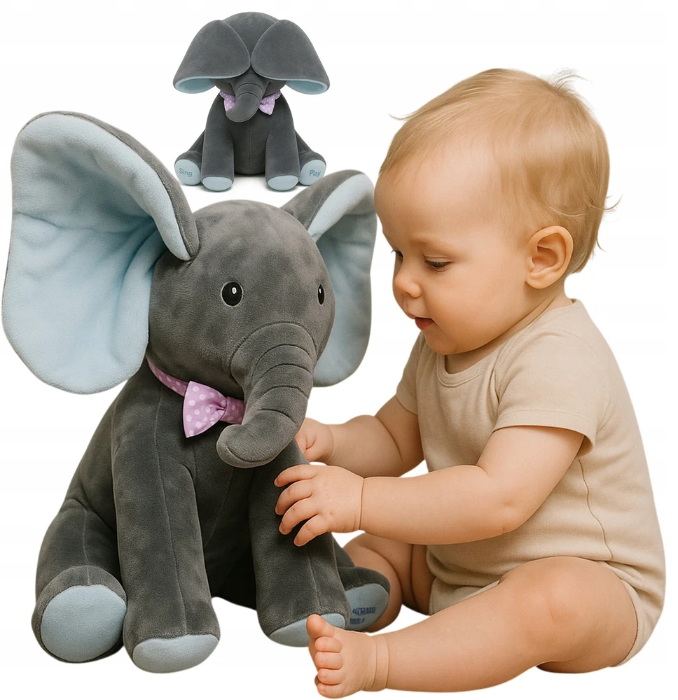 Leopard MASKOTAS groja SINGING ELEPHANT MOVES EARS INTERACTIVE ELEPHANT