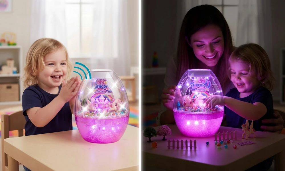 Leopard „Unicorn Creative Set Terrarium Night“ lempa su balso ir jutiklinio valdymo pulteliu