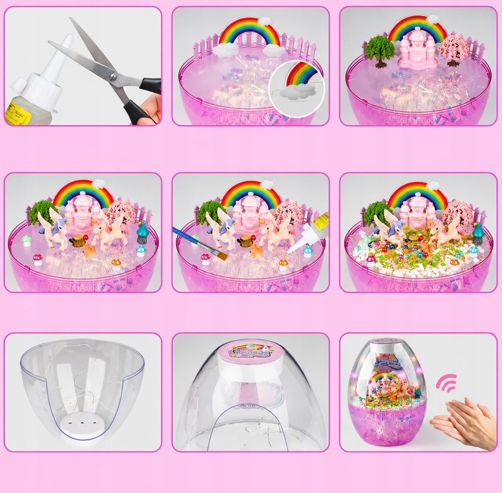 Leopard „Unicorn Creative Set Terrarium Night“ lempa su balso ir jutiklinio valdymo pulteliu