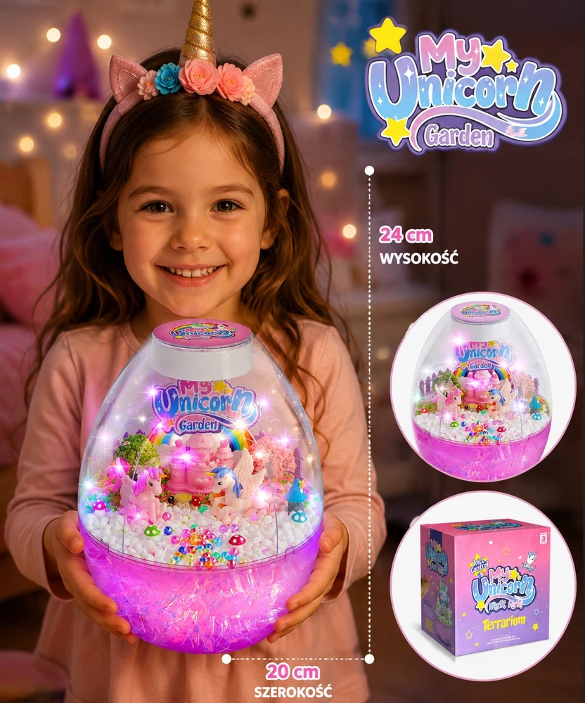 Leopard „Unicorn Creative Set Terrarium Night“ lempa su balso ir jutiklinio valdymo pulteliu