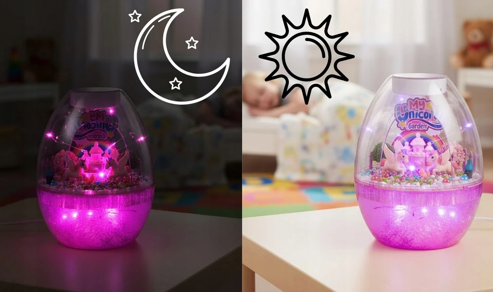 Leopard „Unicorn Creative Set Terrarium Night“ lempa su balso ir jutiklinio valdymo pulteliu