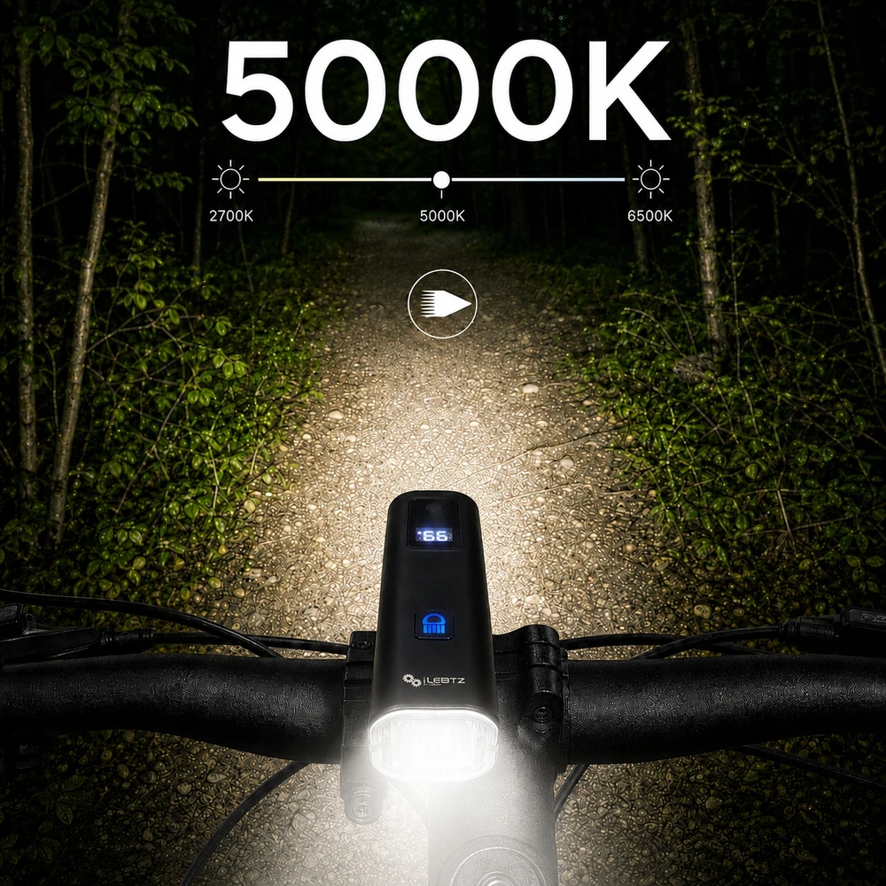 Lertz Galingas DVIRAČIO PRIEKINIS LEMPAS LED 5000K žibintuvėlis SENSOR LIGHT SENSOR