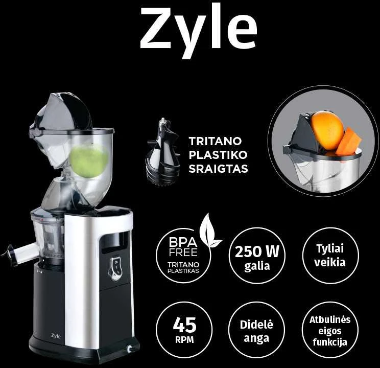Lėtaeigė sulčiaspaudė Zyle ZY378BSJ, 250 W