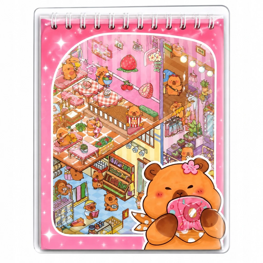 Letilo 3D Capybara Scrapbook Roombox DIY Mini House Miniatiūrinis namas x8