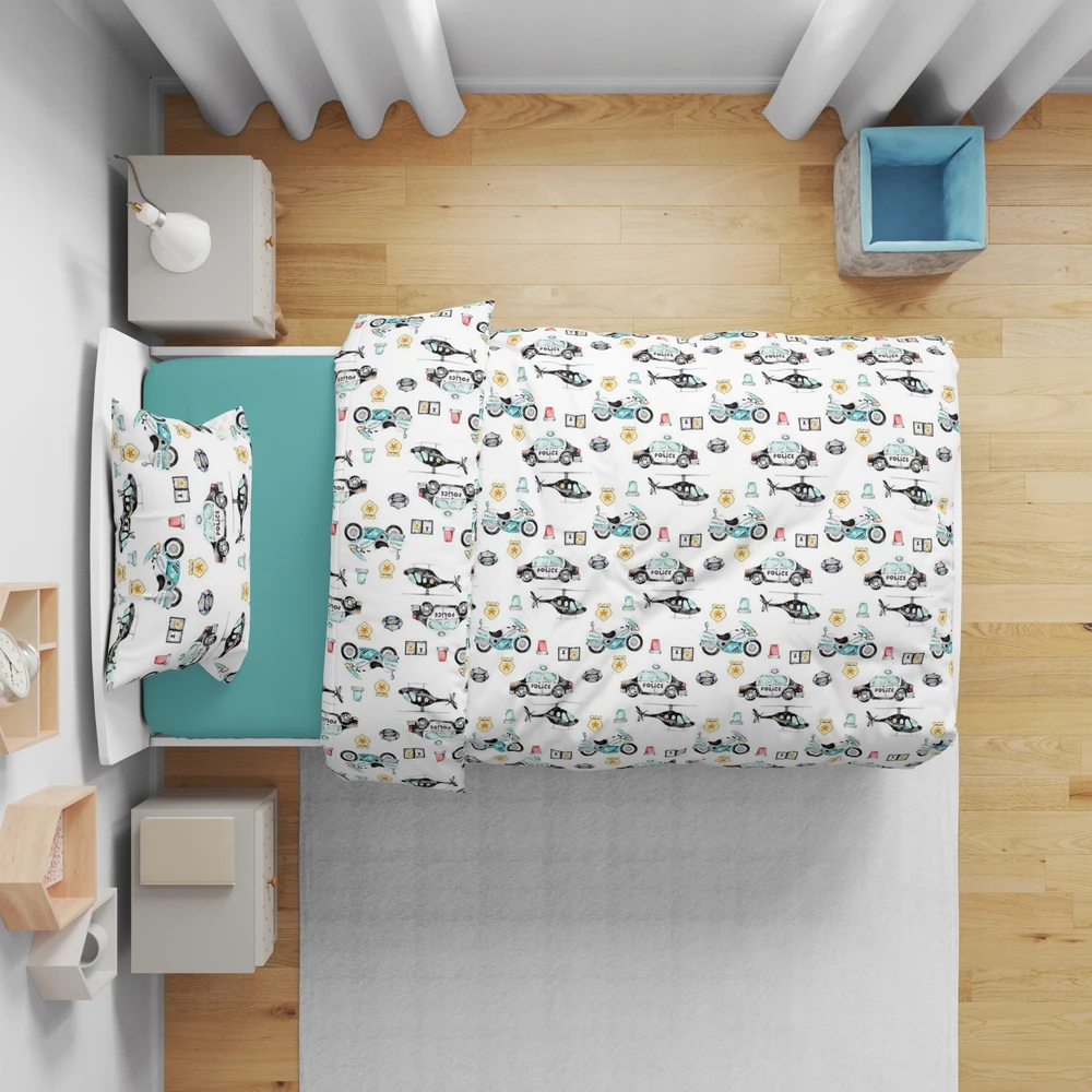 Letto Patalynė 100x160 + 40x60 DZIECIĘCA DO ŁÓŻECZKA BAWEŁNIANA 160x100 POLICJA