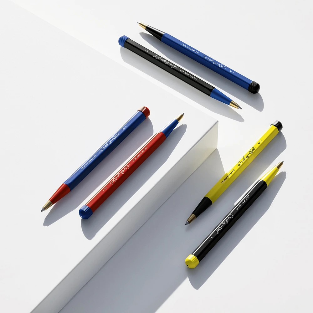 Leuchtturm1917 Drehgriffel Bauhaus tušinukas Mėlyna ir raudona
