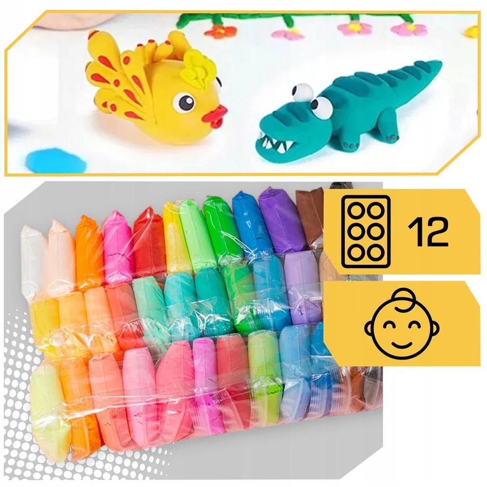 Lewer 96 Vnt. RINKINYS Plastilinas SENSO POLYMER CAY putplastis DOVANA VAIKAMS