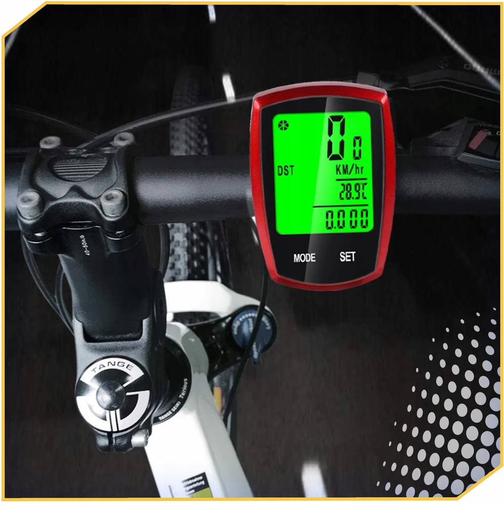 Lewer Dviračio kompiuteris WATERPROOF termometras naktinis režimas SPEEDOMETER LCD PRO