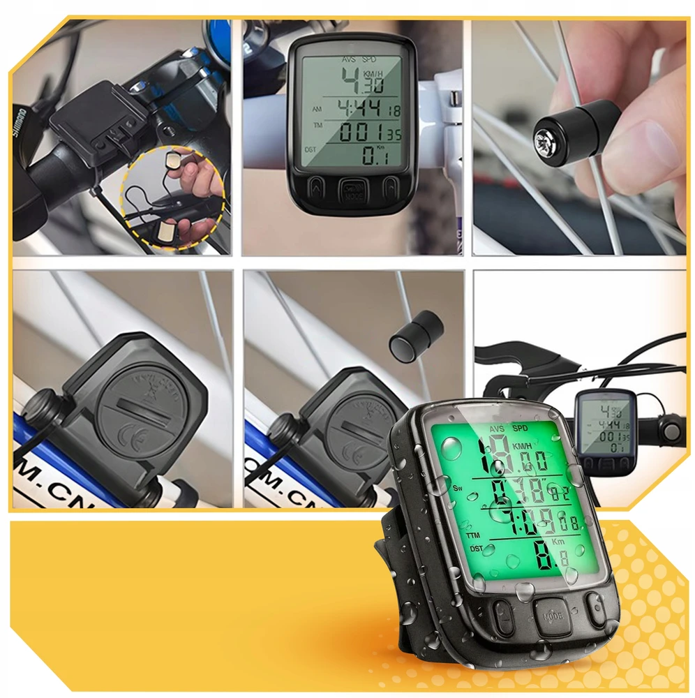 Lewer Dviračio odometras Spidometras Dviračio kompiuteris Neperšlampamas 25 funkcijos