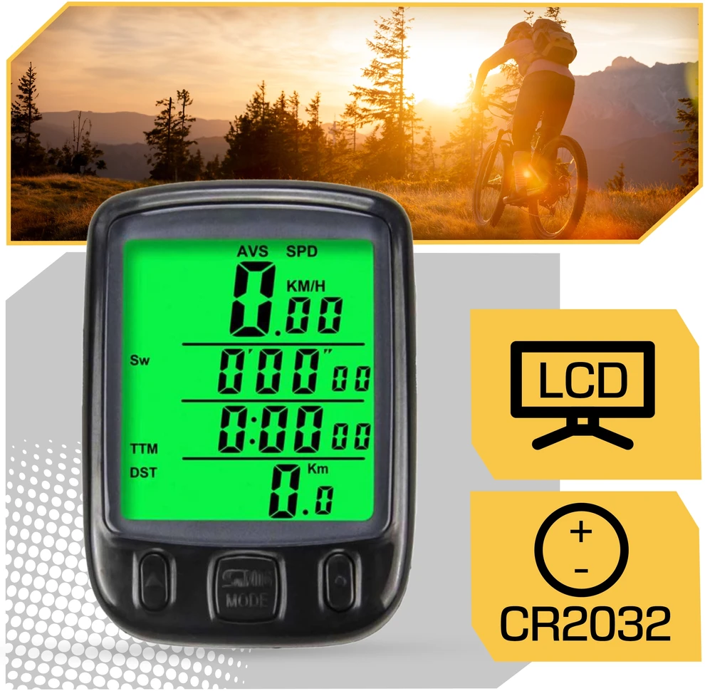 Lewer Dviračio odometras Spidometras Dviračio kompiuteris Neperšlampamas 25 funkcijos