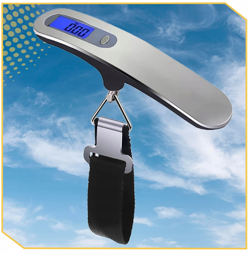 Lewer HOOK TRAVEL BAGAŽO svarstyklės, TURISTAS, ORO UOSTAS, RANKINIS LCD, IKI 50KG