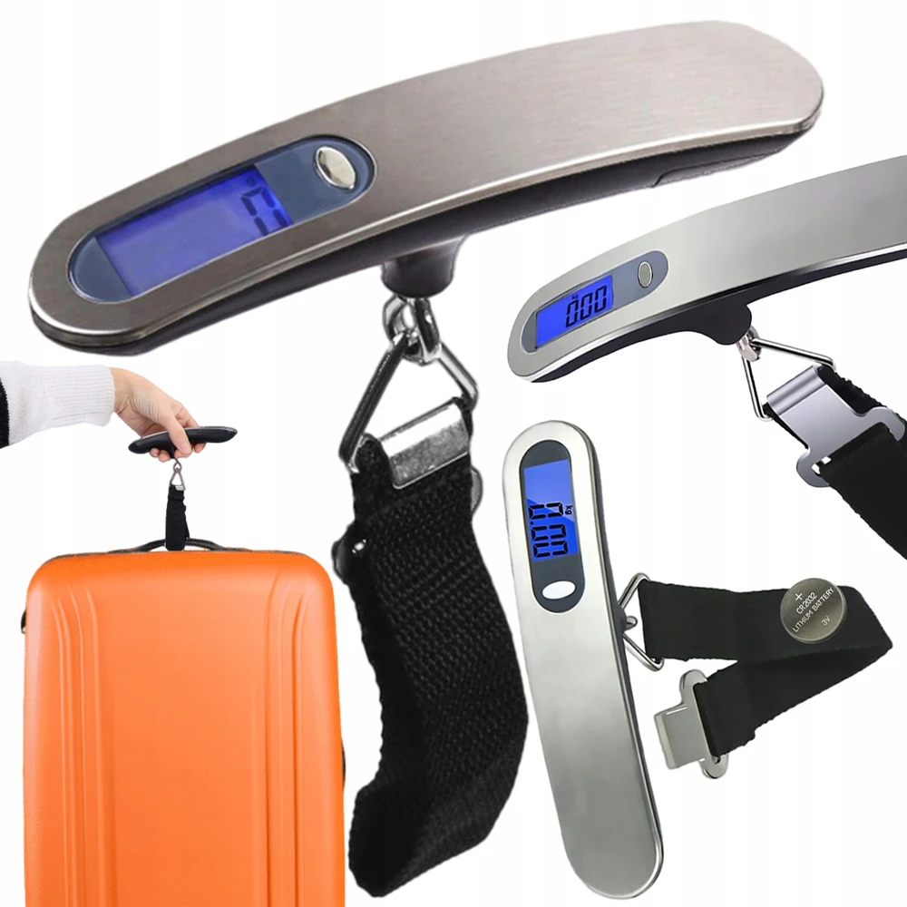 Lewer HOOK TRAVEL BAGAŽO svarstyklės, TURISTAS, ORO UOSTAS, RANKINIS LCD, IKI 50KG