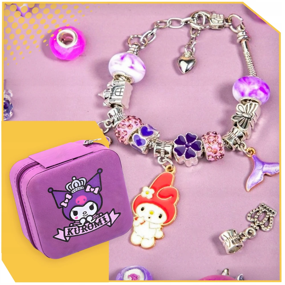 Lewer KUROMI BEADS RINKINYS ELEMENTAI CHARMS PAPUOŠALŲ APYRANKĖMS GAMINTI