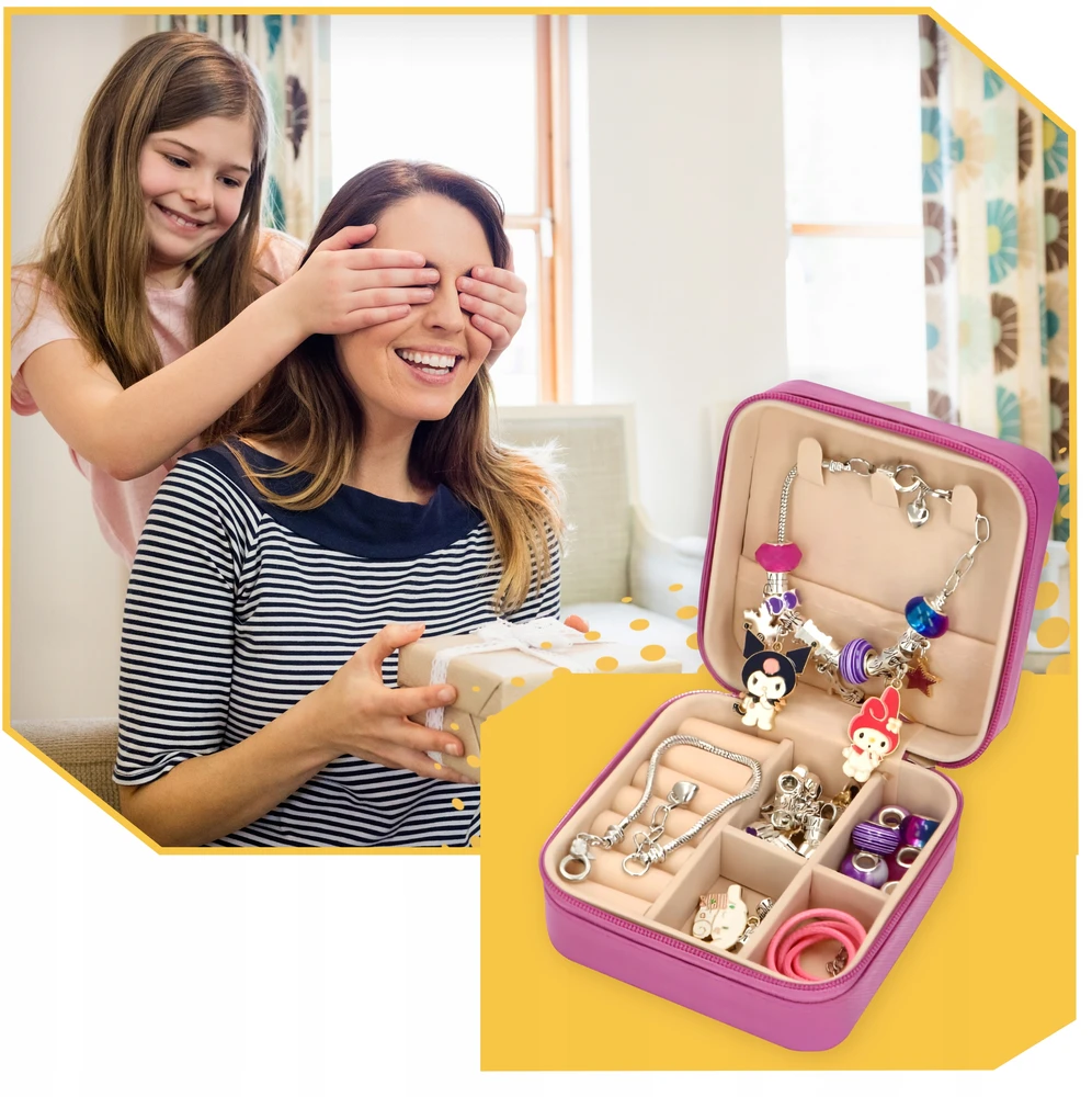 Lewer KUROMI BEADS RINKINYS ELEMENTAI CHARMS PAPUOŠALŲ APYRANKĖMS GAMINTI