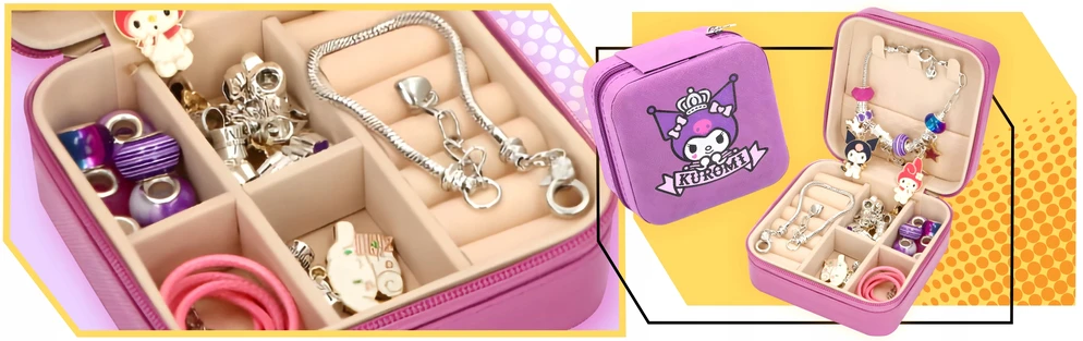 Lewer KUROMI BEADS RINKINYS ELEMENTAI CHARMS PAPUOŠALŲ APYRANKĖMS GAMINTI