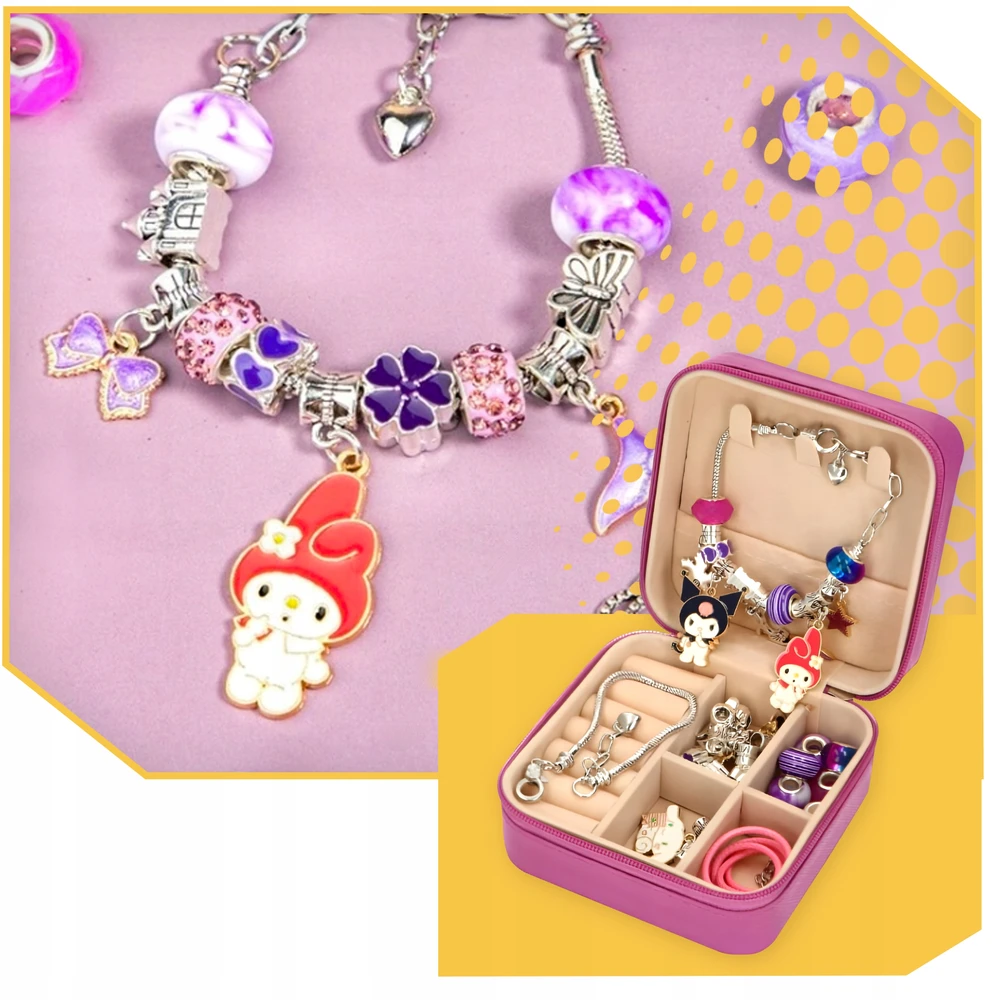 Lewer KUROMI BEADS RINKINYS ELEMENTAI CHARMS PAPUOŠALŲ APYRANKĖMS GAMINTI