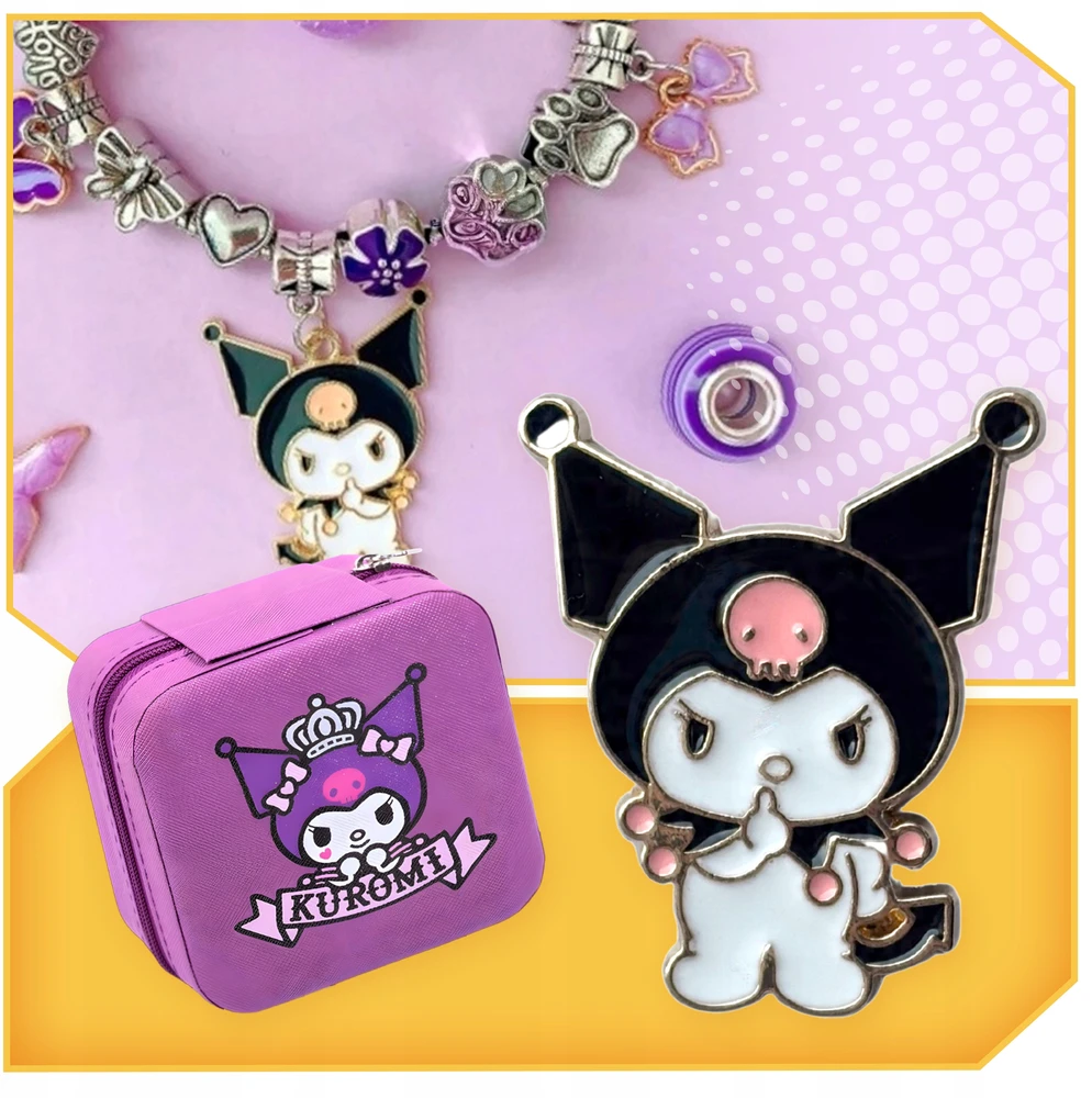 Lewer KUROMI BEADS RINKINYS ELEMENTAI CHARMS PAPUOŠALŲ APYRANKĖMS GAMINTI