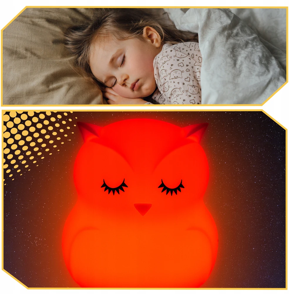 Lewer NAKTINĖ PĖDĖLĖS LEMPA VAIKAMS, SPALVOTAS SILIKONINIS SOFT USB-C RGB + NUOTOLINIO PULTAS