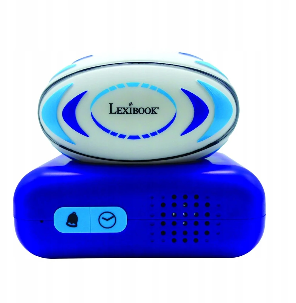 Lexibook Digital alarm clock with 3D rugby ball night light and sound effects