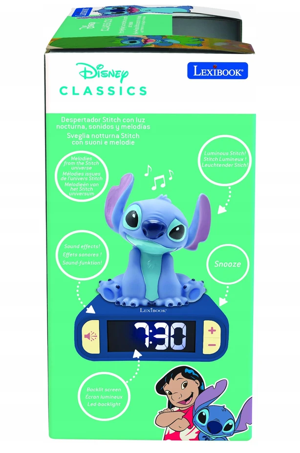 Lexibook Skaitmeninis žadintuvas su Stitch 3D naktiniu apšvietimu