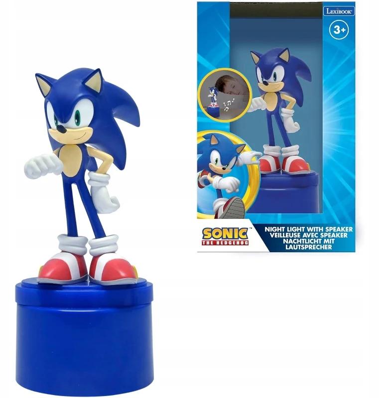 Lexibook Sonic The Hedgehog 3D naktinė lempa su garsiakalbiu vaikams