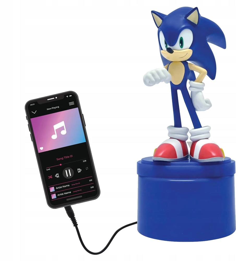 Lexibook Sonic The Hedgehog 3D naktinė lempa su garsiakalbiu vaikams