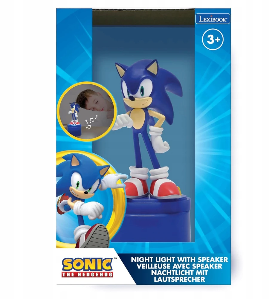 Lexibook Sonic The Hedgehog 3D naktinė lempa su garsiakalbiu vaikams