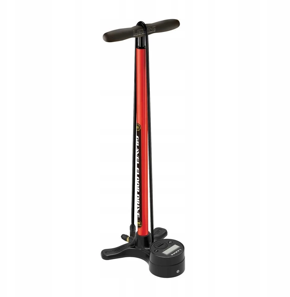 Lezyne Gravel Digital Drive grindininė pompa, 100 Psi, raudona