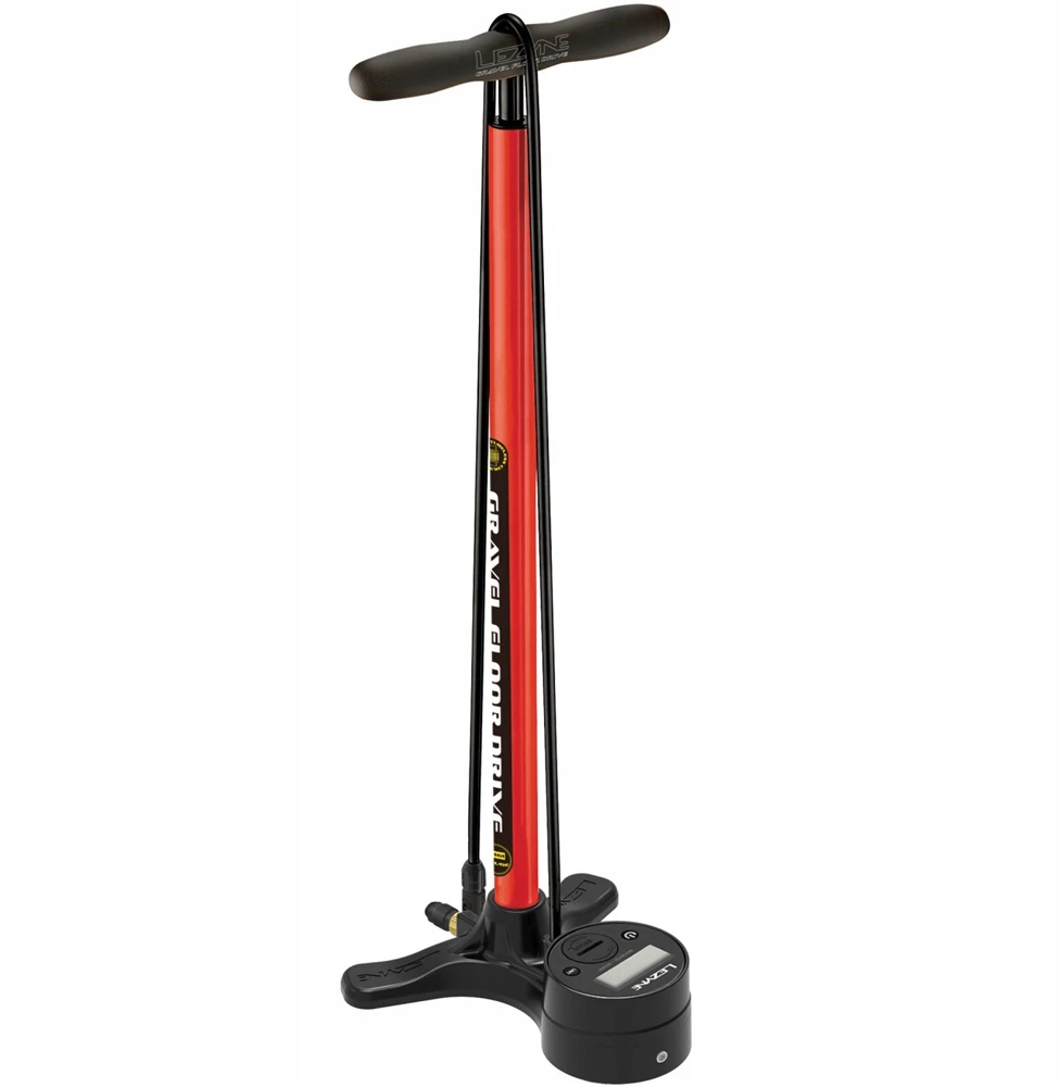 Lezyne Gravel Digital Drive grindininė pompa, 100 Psi, raudona