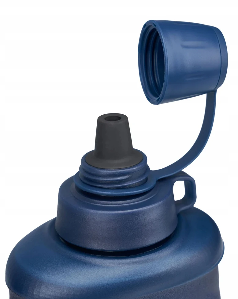 Gertuvė „Lifestraw Peak“ serijos sulankstomas buteliukas su spaudimu, 650 ml, tamsiai pilkas