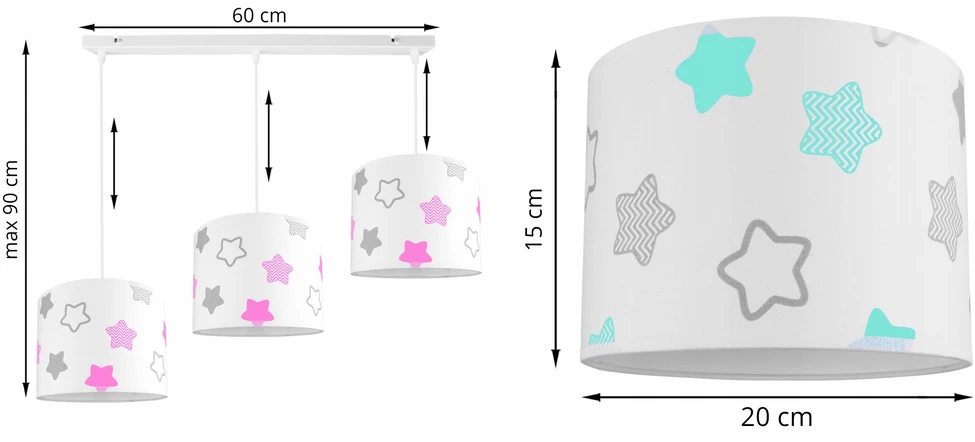 Light Home LAMPA SUFITOWA WISZĄCA ŻYRANDOL DZIECIĘCA ABAŻUR