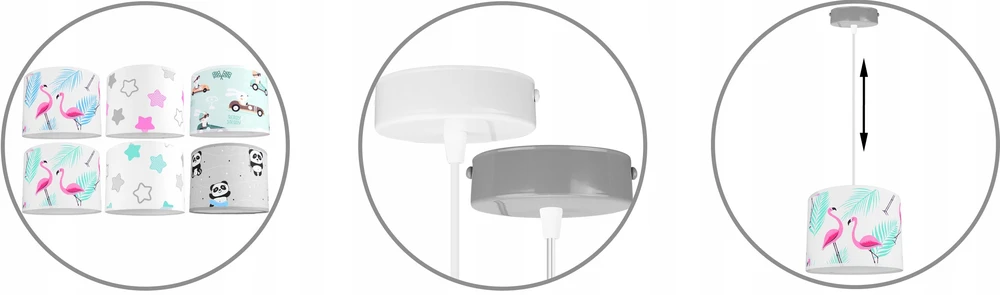Light Home LAMPA SUFITOWA WISZĄCA ŻYRANDOL DZIECIĘCA ABAŻUR