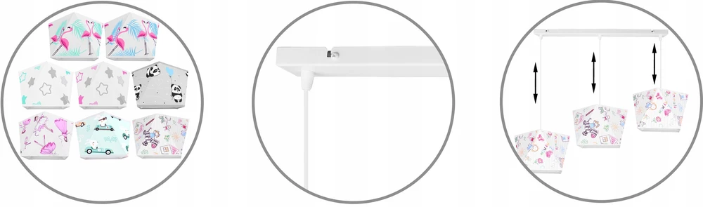 Light Home LAMPA Sufitowa WISZĄCA Żyrandol Dziecięca ABAŻUR