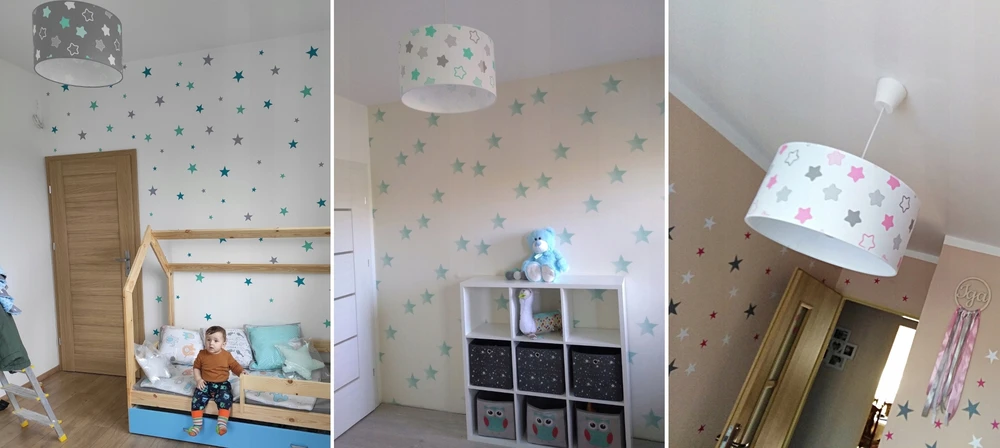 Light Home LAMPA SUFITOWA WISZĄCA ŻYRANDOL DZIECIĘCA ABAŻUR