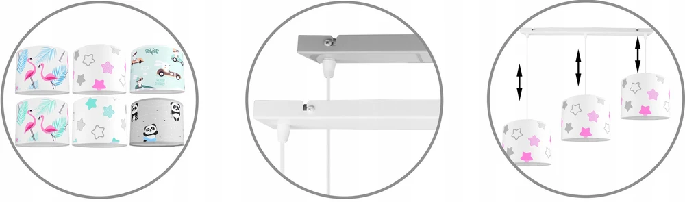 Light Home LAMPA SUFITOWA WISZĄCA ŻYRANDOL DZIECIĘCA ABAŻUR