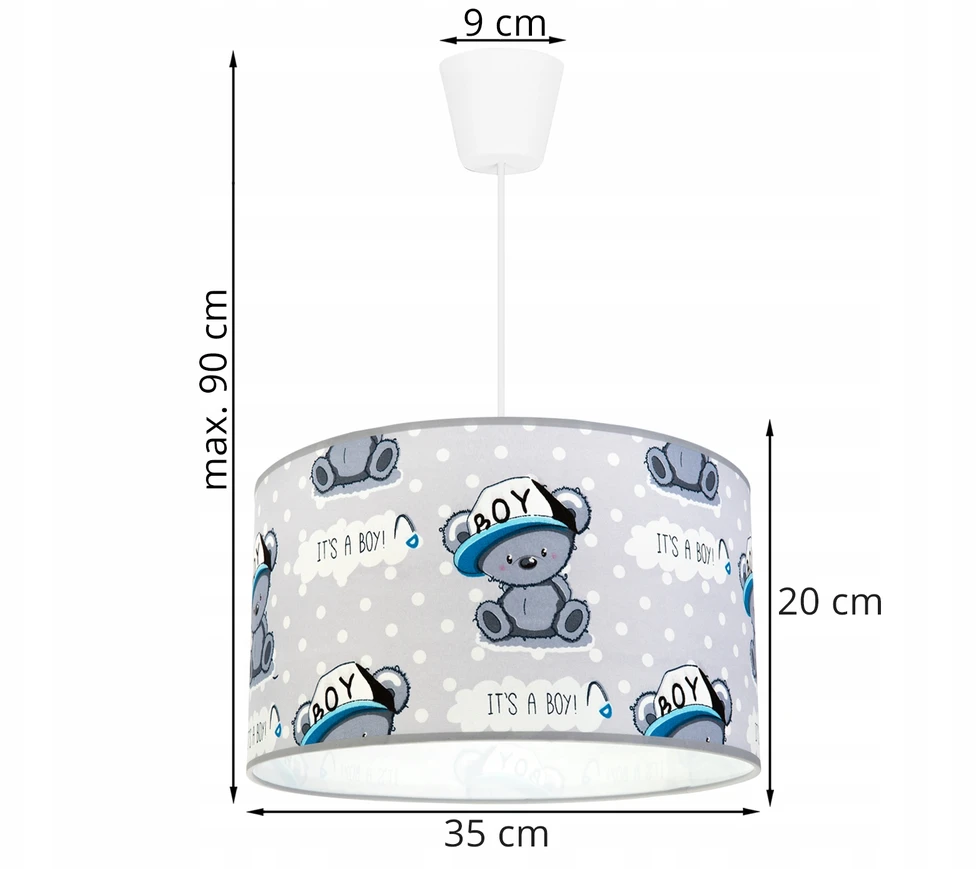 Light Home LAMPA WISZĄCA SUFITOWA LOFT DZIECIĘCA ABAŻUR LED