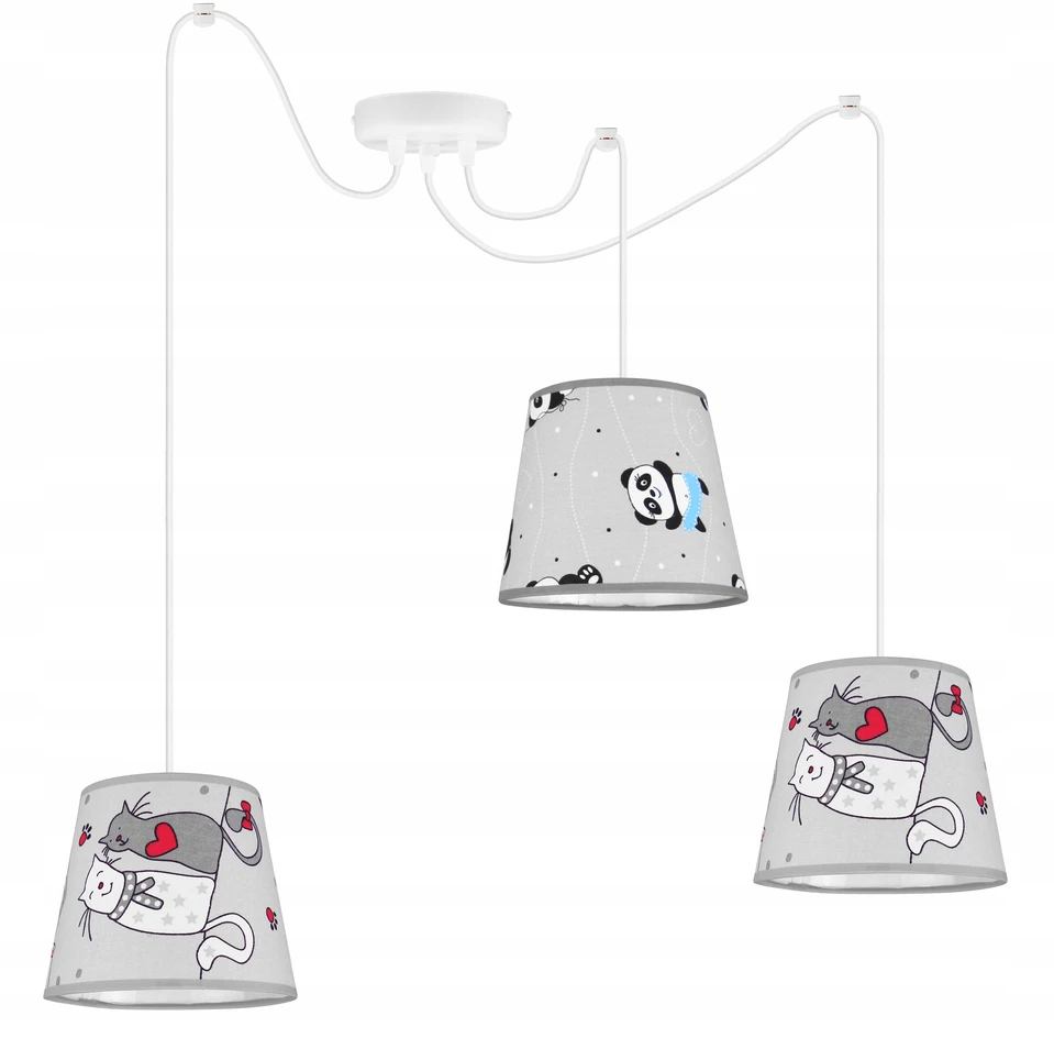 Light Home LAMPA WISZĄCA SUFITOWA LOFT DZIECIĘCA ABAŻUR PAJĄK