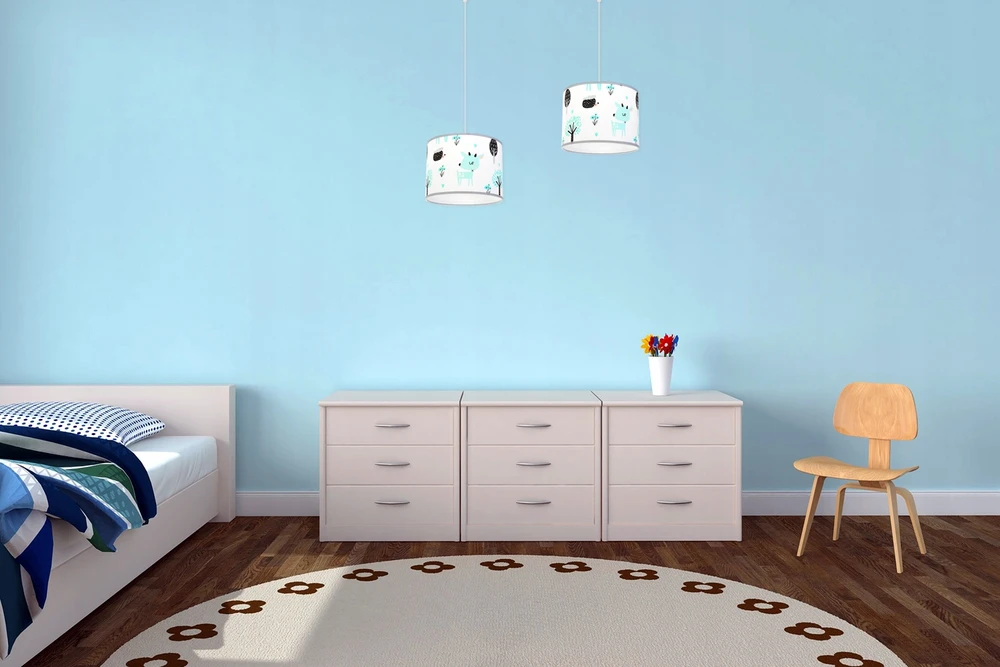 Light Home LAMPA WISZĄCA SUFITOWA LOFT DZIECIĘCA ABAŻUR LED