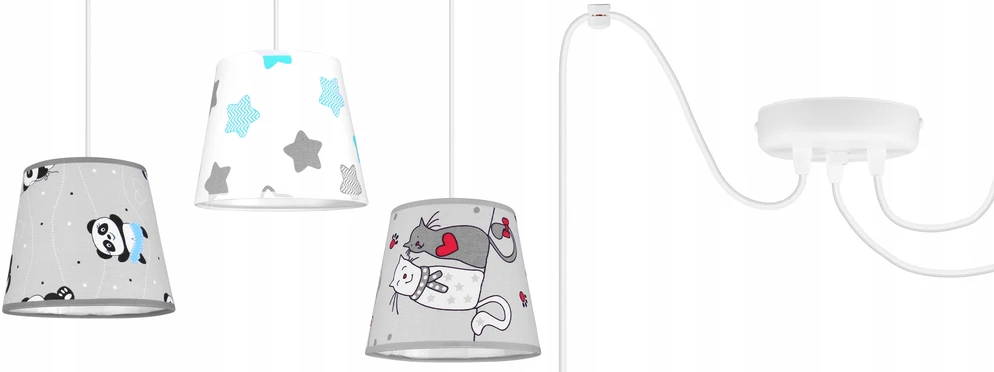 Light Home LAMPA WISZĄCA SUFITOWA LOFT DZIECIĘCA ABAŻUR PAJĄK