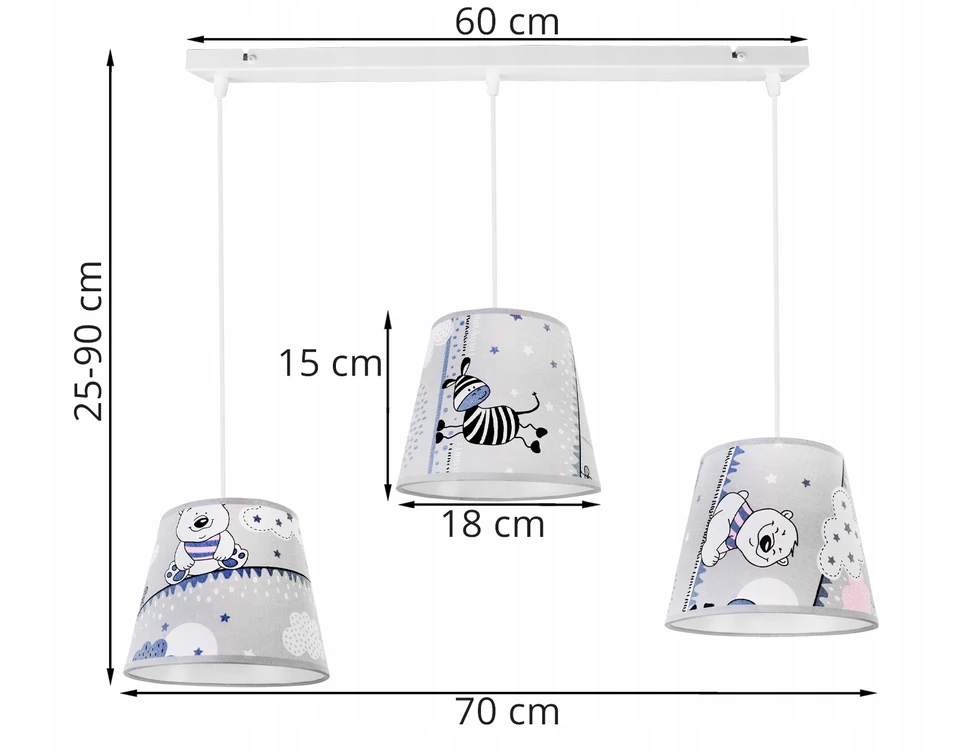 Light Home LAMPA WISZĄCA SUFITOWA LOFT DZIECIĘCA ABAŻUR LED