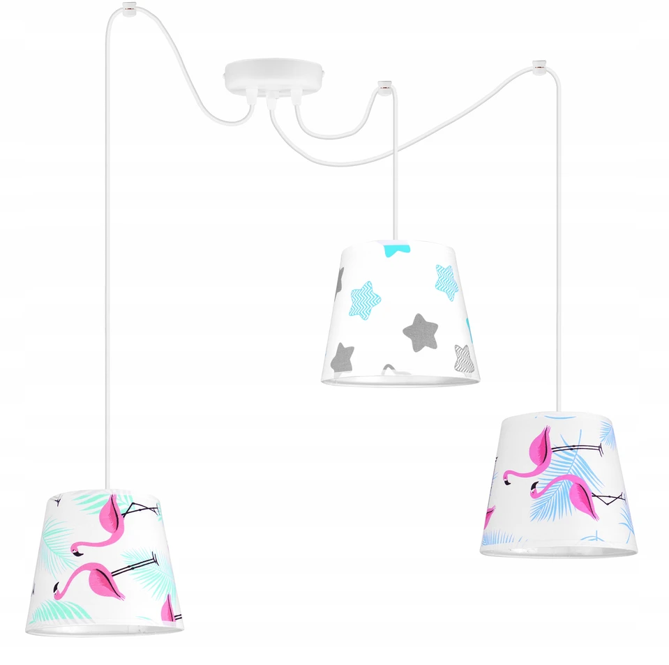Light Home LAMPA WISZĄCA SUFITOWA LOFT DZIECIĘCA ABAŻUR PAJĄK