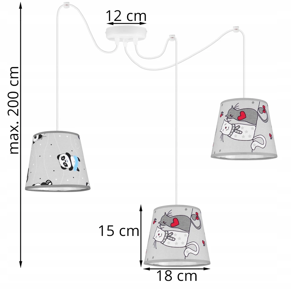 Light Home LAMPA WISZĄCA SUFITOWA LOFT DZIECIĘCA ABAŻUR PAJĄK
