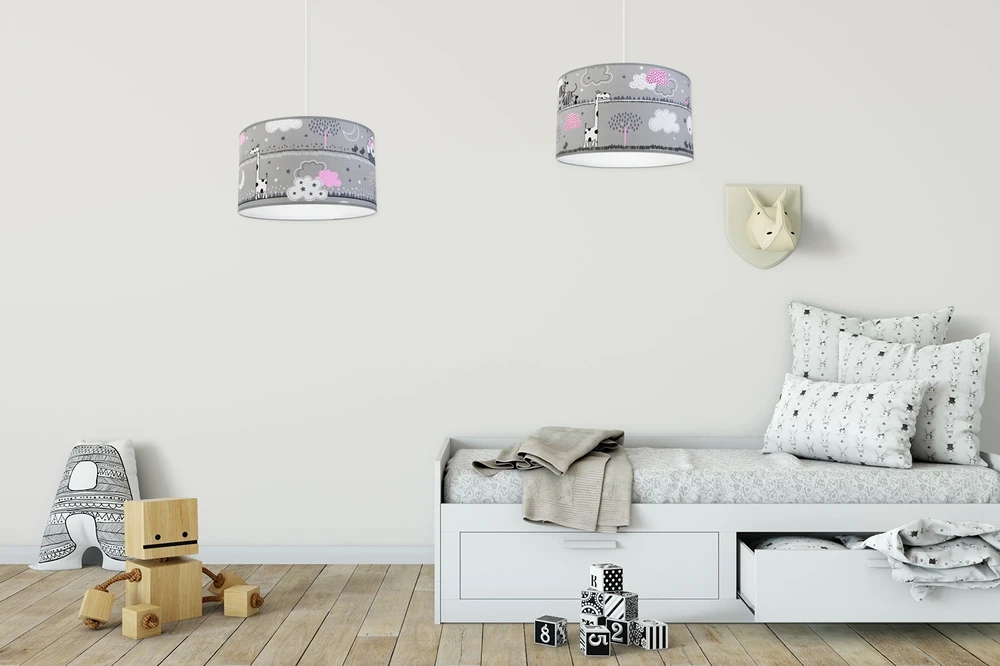 Light Home LAMPA WISZĄCA SUFITOWA LOFT DZIECIĘCA ABAŻUR LED