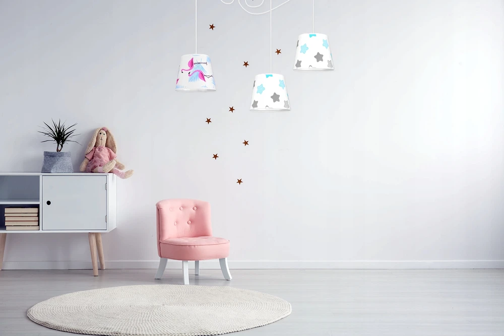 Light Home LAMPA WISZĄCA SUFITOWA LOFT DZIECIĘCA ABAŻUR PAJĄK