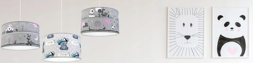Light Home LAMPA WISZĄCA SUFITOWA LOFT DZIECIĘCA ABAŻUR LED
